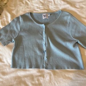 Sky blue princess polly cropped cardigan